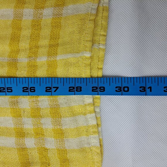 BURBERRY London Classic Nova Check Knit Cashmere Fringe Yellow Rectangle SCARF - Picture 6 of 7